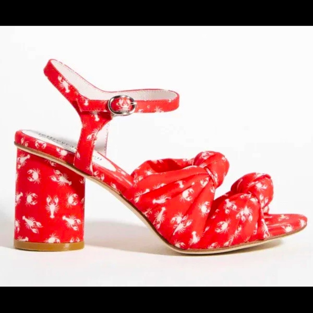 Jeffrey Campbell x Anthropologie red lobster heeled sandals 7